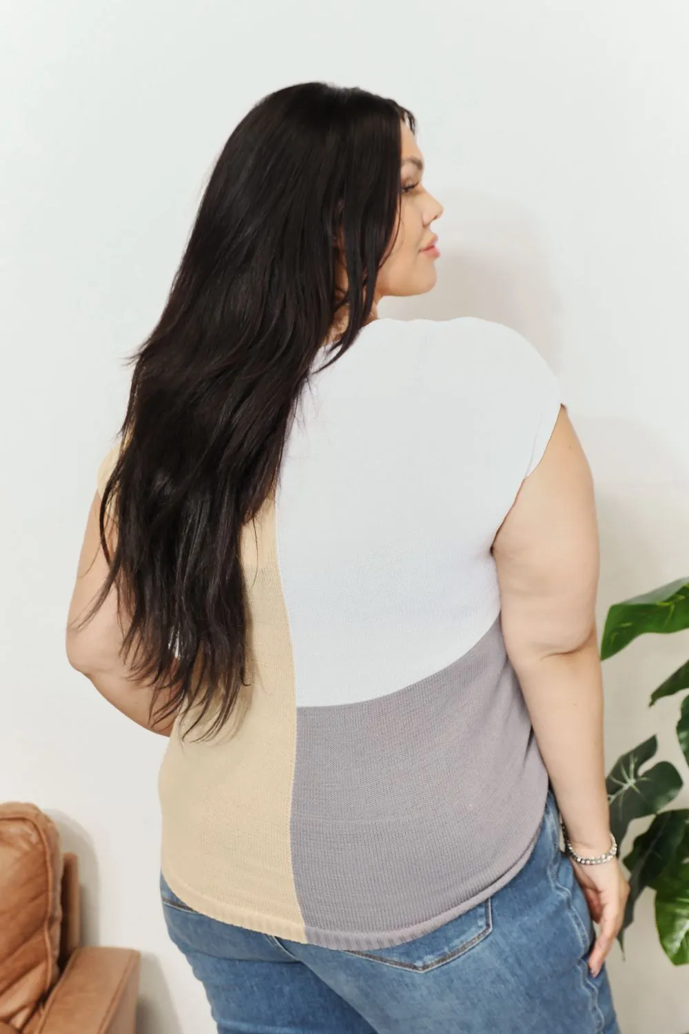 Color Block V-Neck Knit Top, image 20
