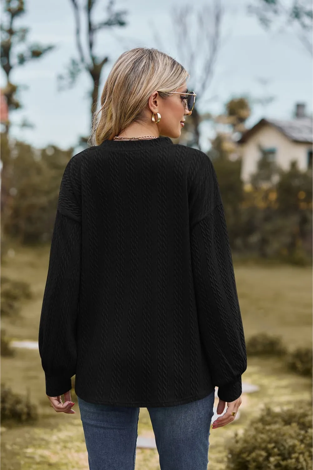 V-Neck Dropped Shoulder Blouse, image 12