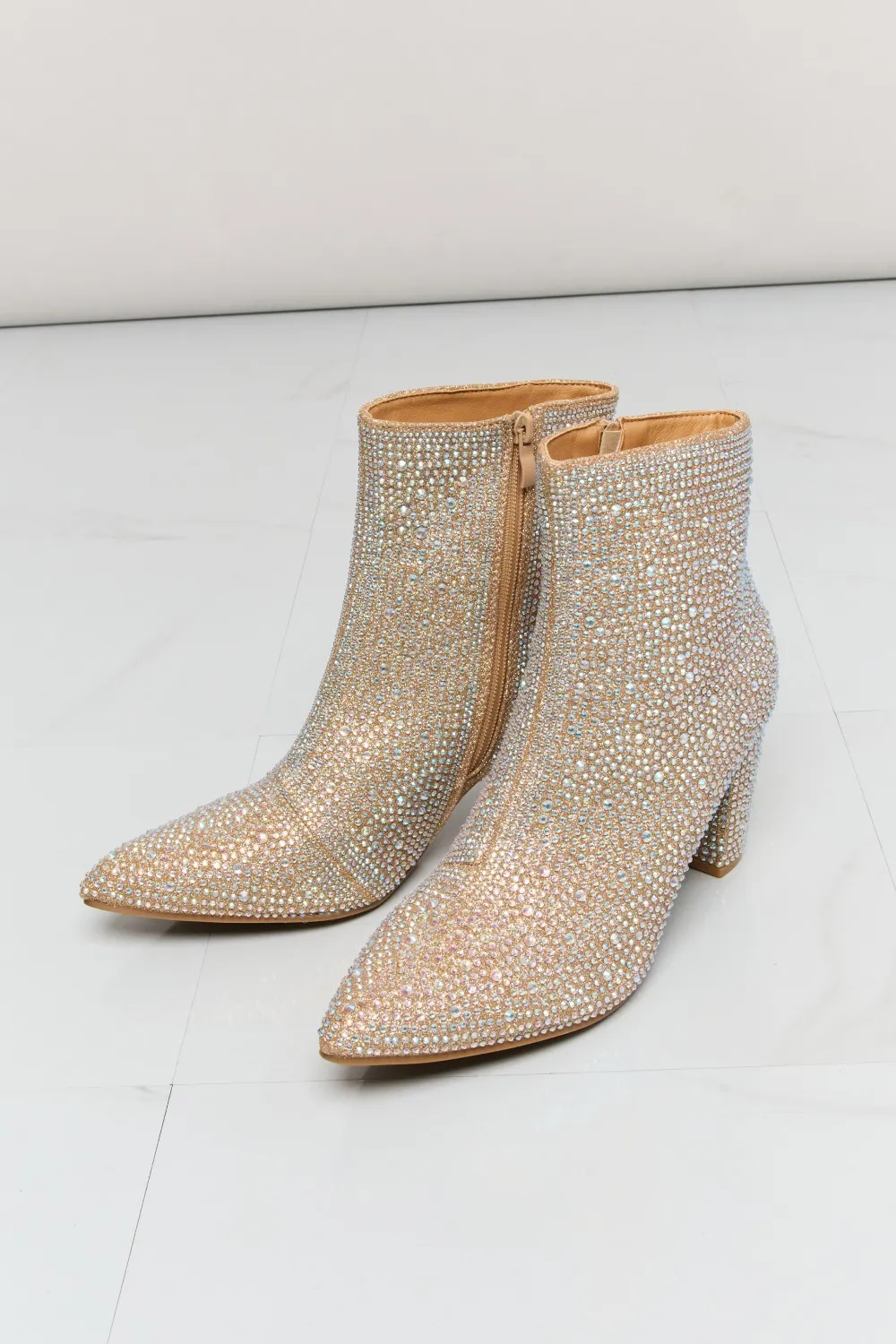 Rhinestone Pointed Toe Booties, image 4