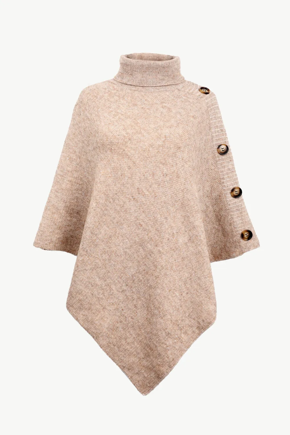 Turtleneck Buttoned Poncho, image 20