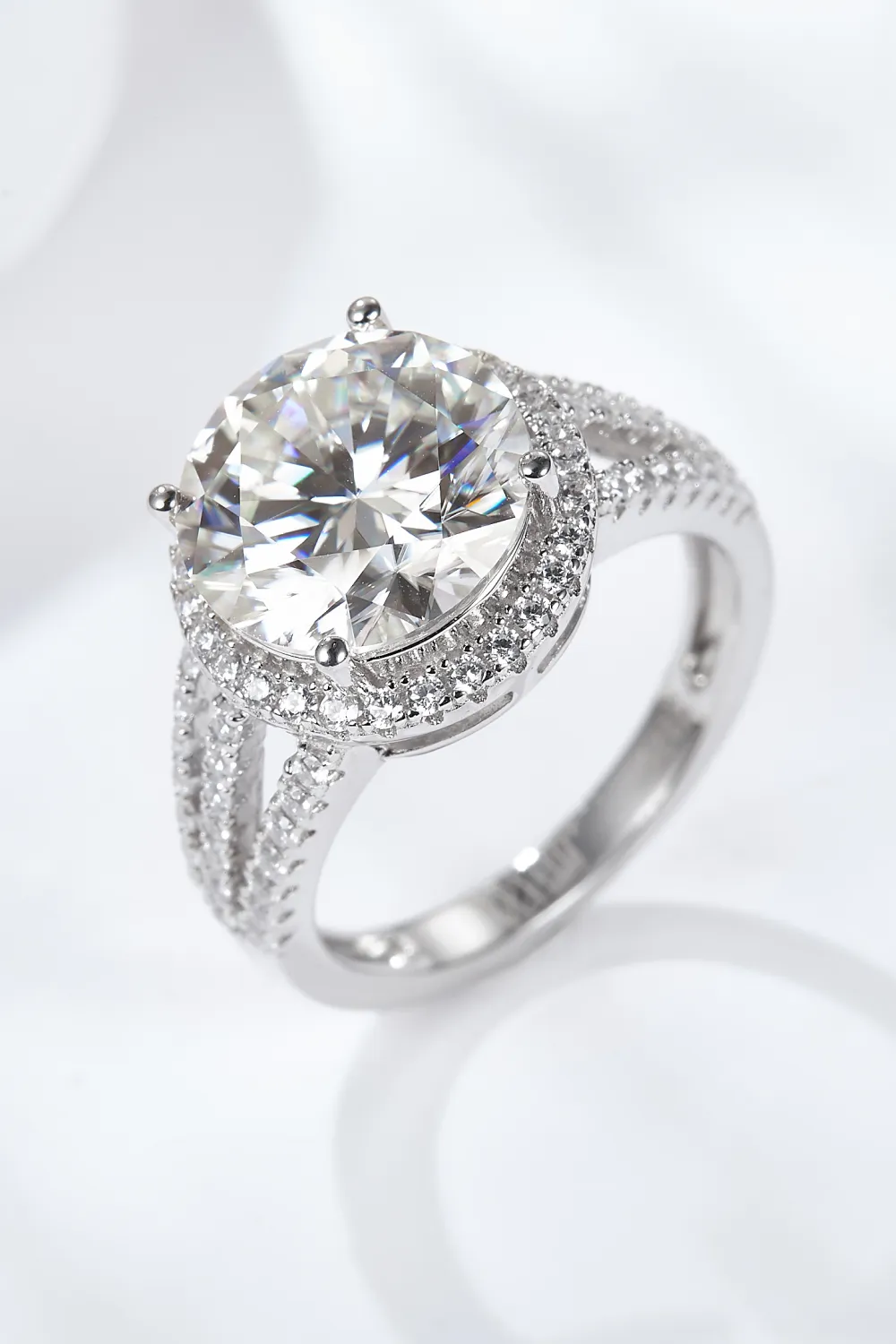 5 Carat Moissanite Split Shank Ring, image 2