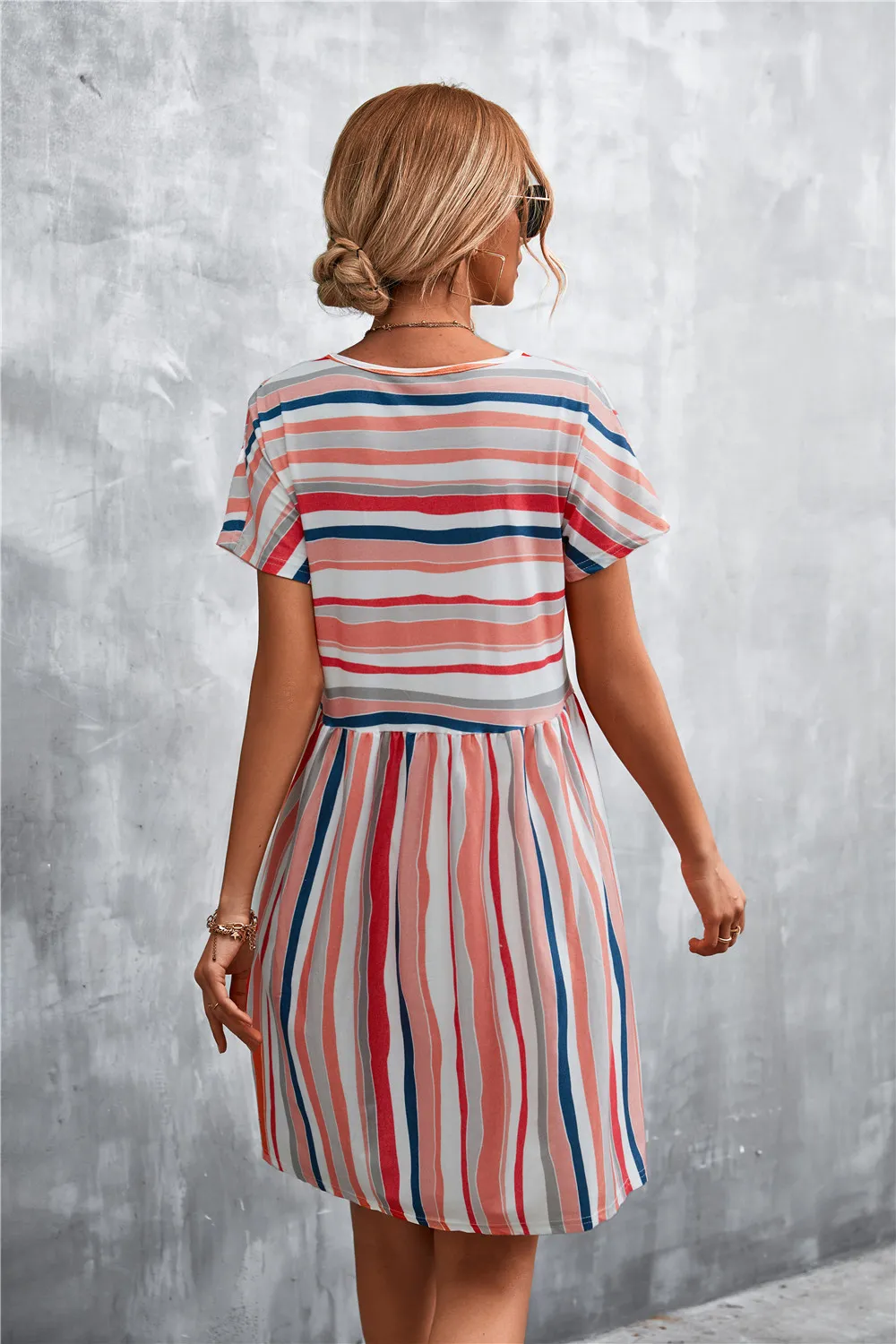 Striped Round Neck Dress, image 9