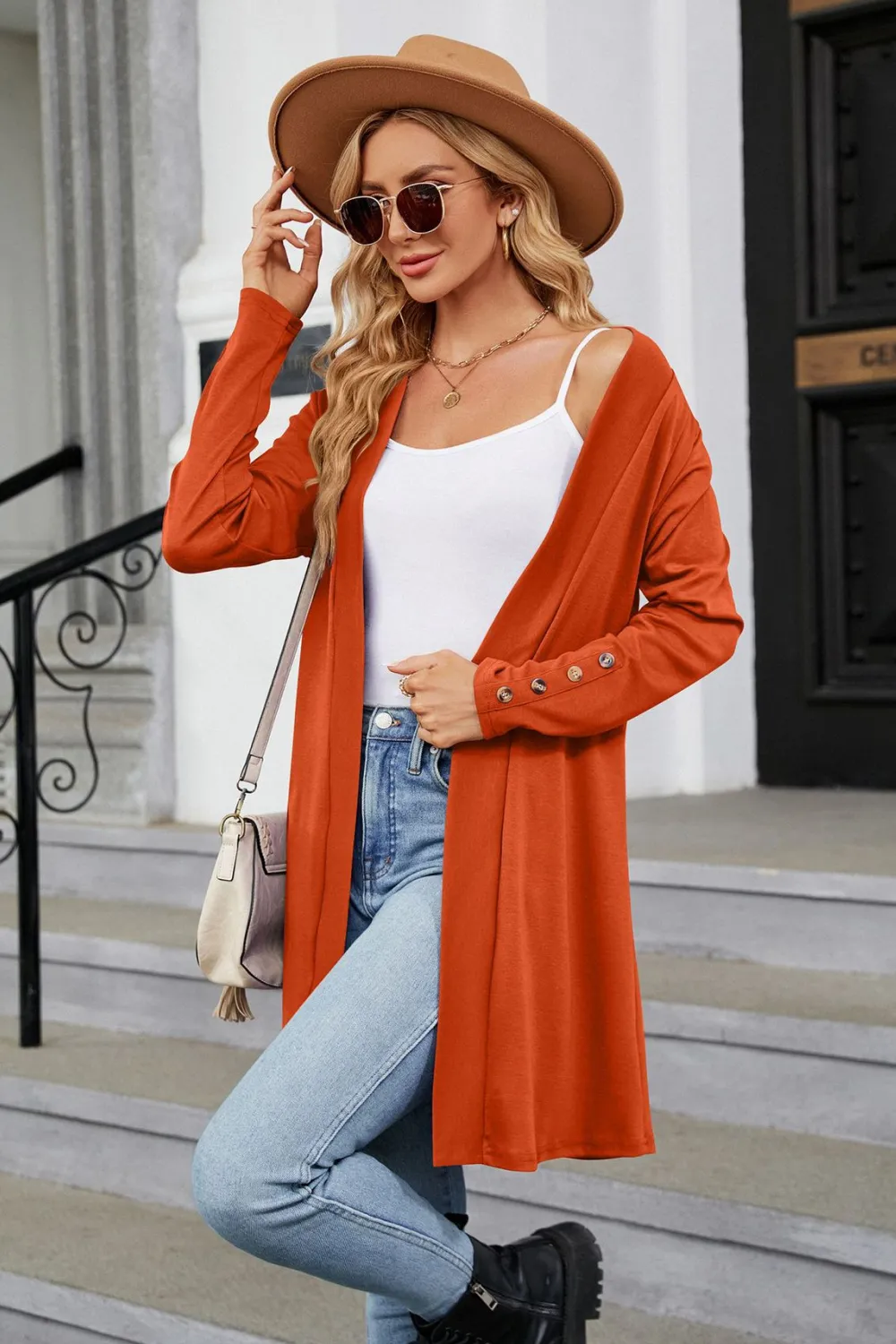 Long Sleeve Open Front Cardigan, image 3