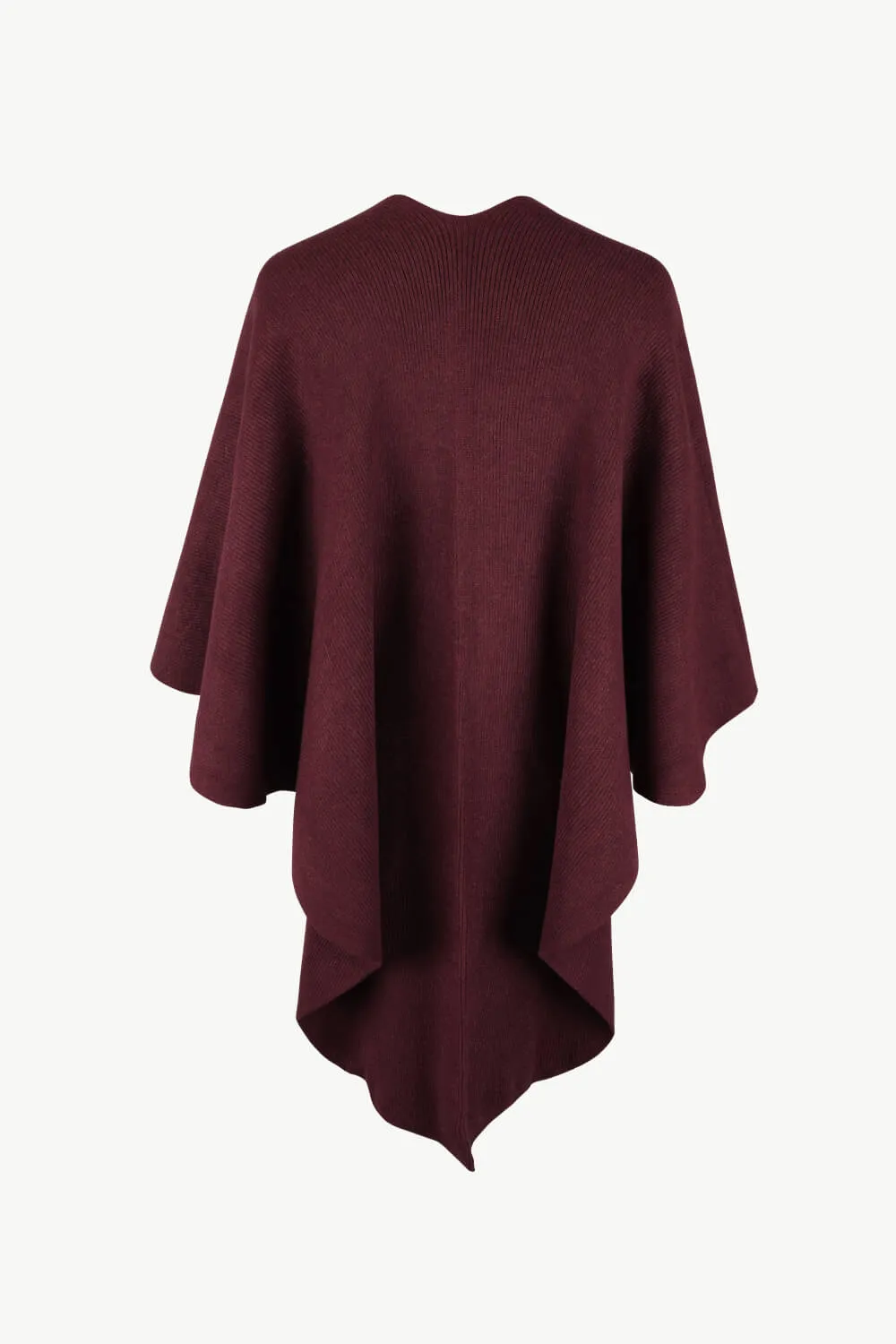 Surplice Neck Pom-Pom Trim Poncho, image 10