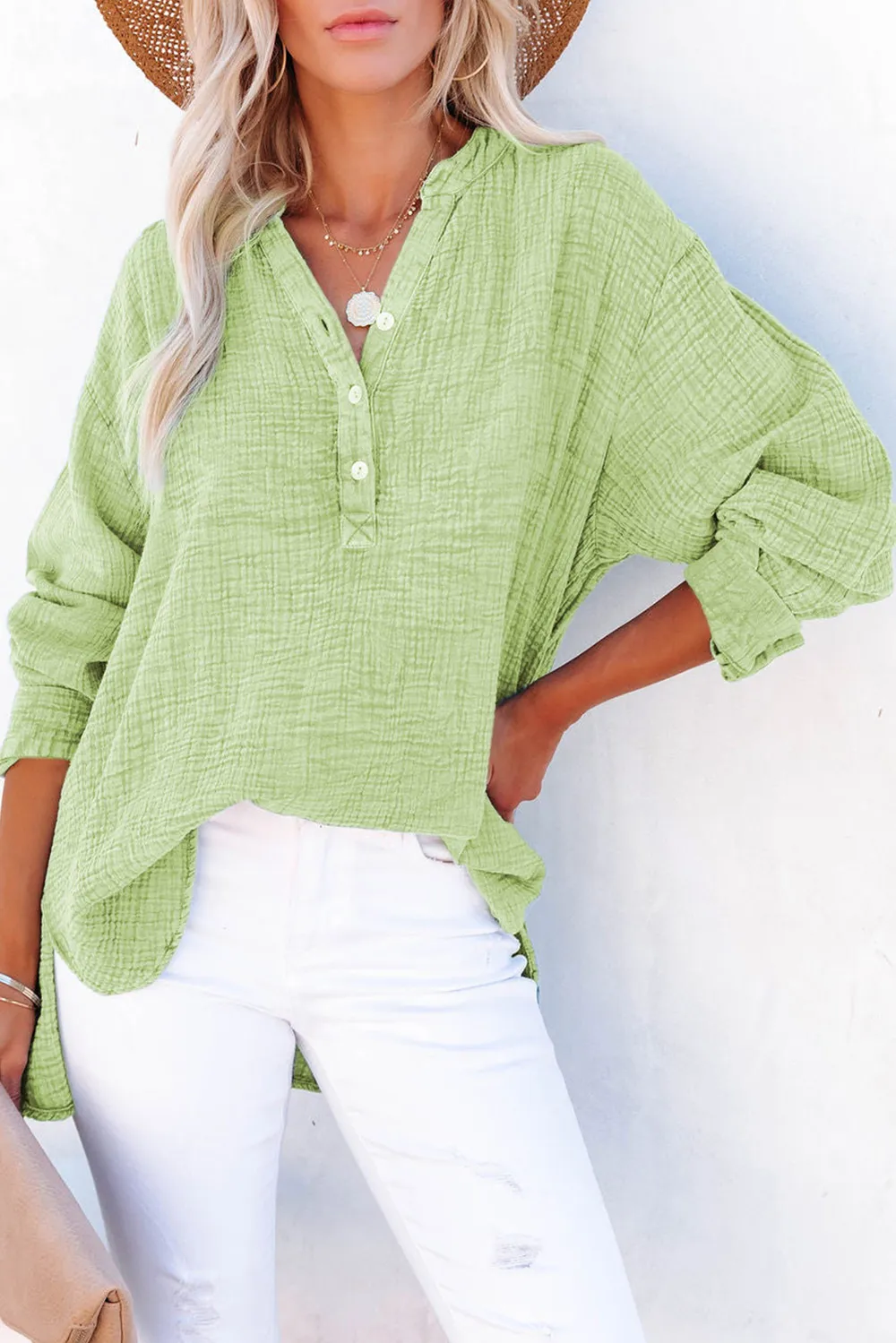 Buttoned Long Sleeve Blouse, image 9