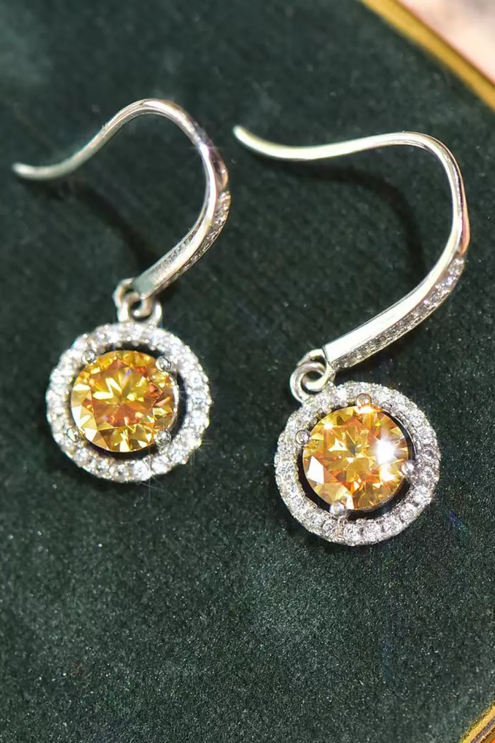 Platinum-Plated 2 Carat Moissanite Drop Earrings, image 3