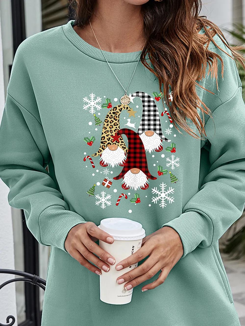 Graphic Round Neck Dropped Shoulder Sweatshirt, image 16
