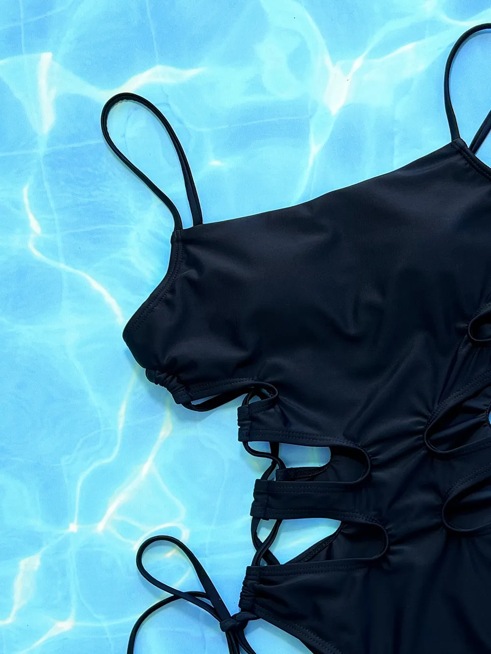 Cutout Lace-Up Spaghetti Strap One-Piece Swimsuit, image 2