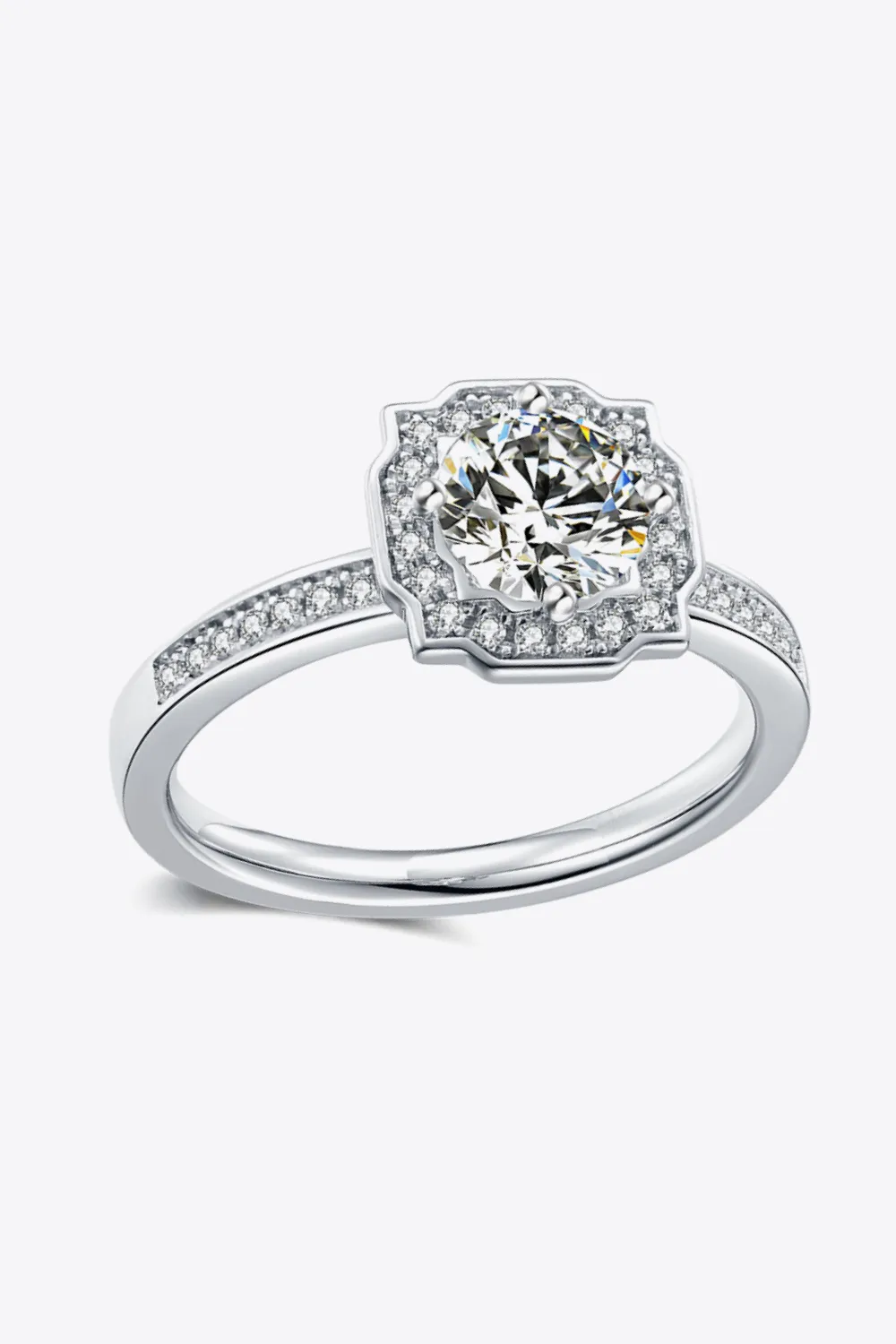 1 Carat Moissanite Platinum-Plated Ring, image 2