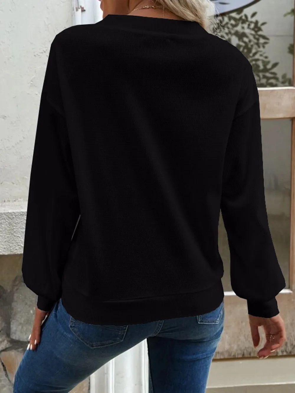 V-Neck Dropped Shoulder Blouse, image 9