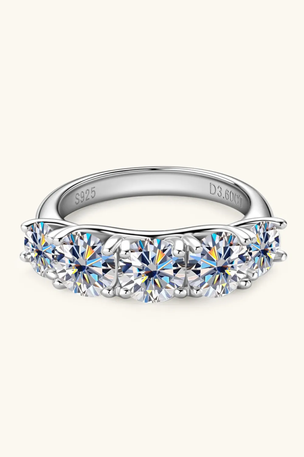 1 Carat Moissanite 925 Sterling Silver Half-Eternity Ring, image 4