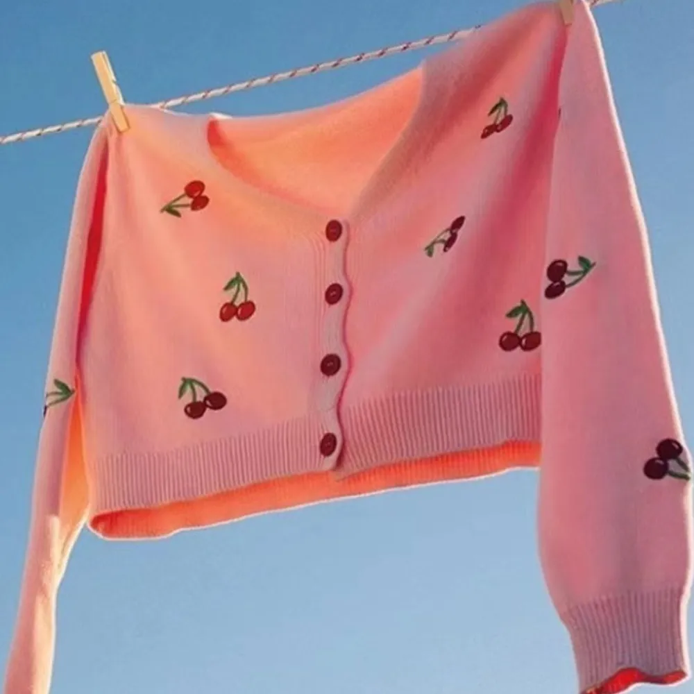 Cherry Button Down Cardigan, image 4