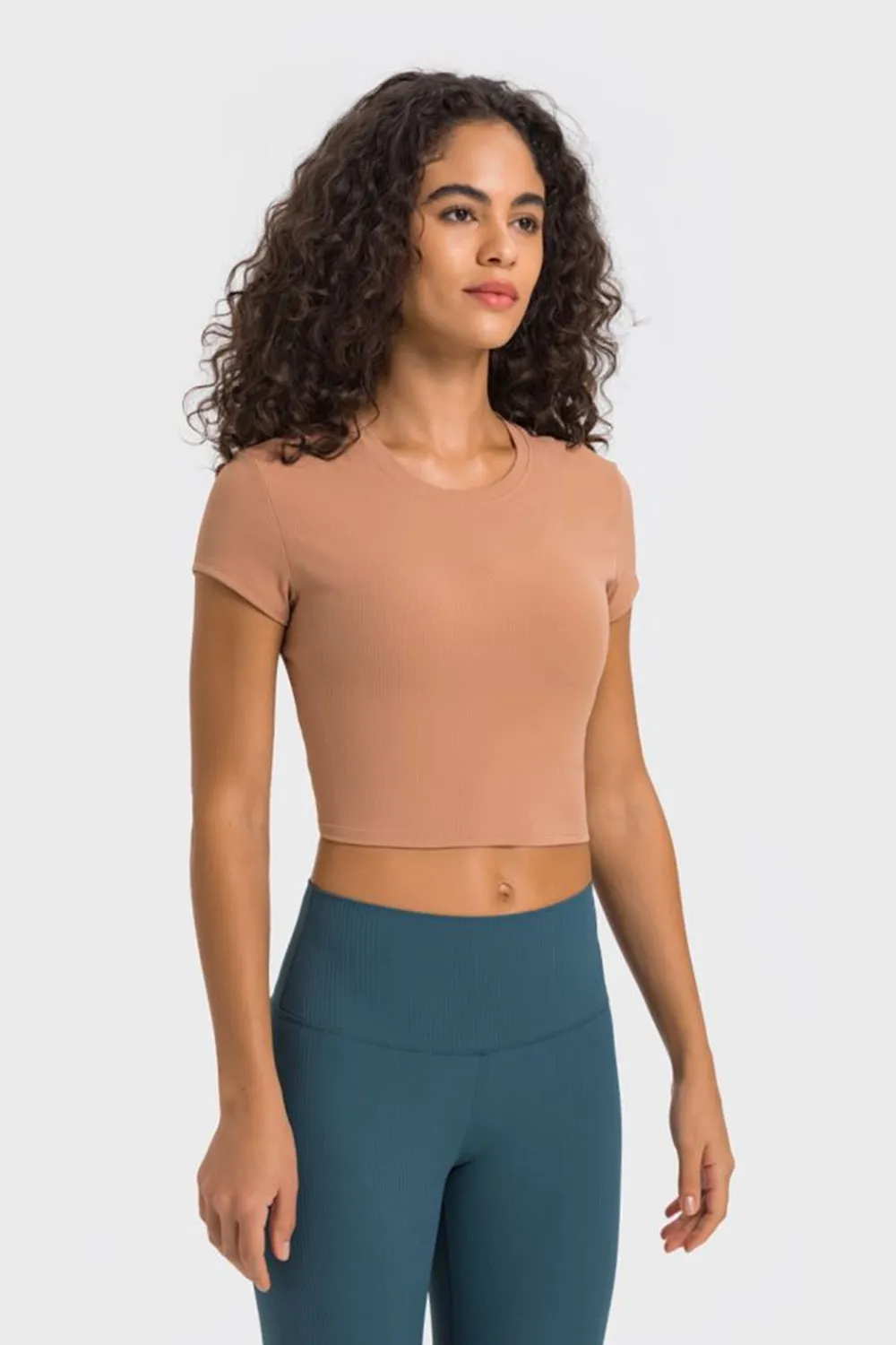 Round Neck Short Sleeve Cropped Sports T-Shirt, image 9