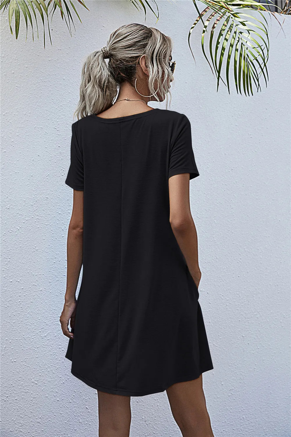 Round Neck Short Sleeve Mini Dress, image 7