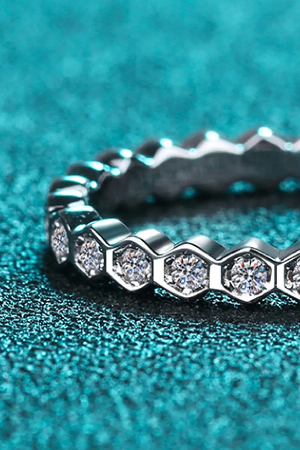Moissanite 925 Sterling Silver Eternity Ring, image 4