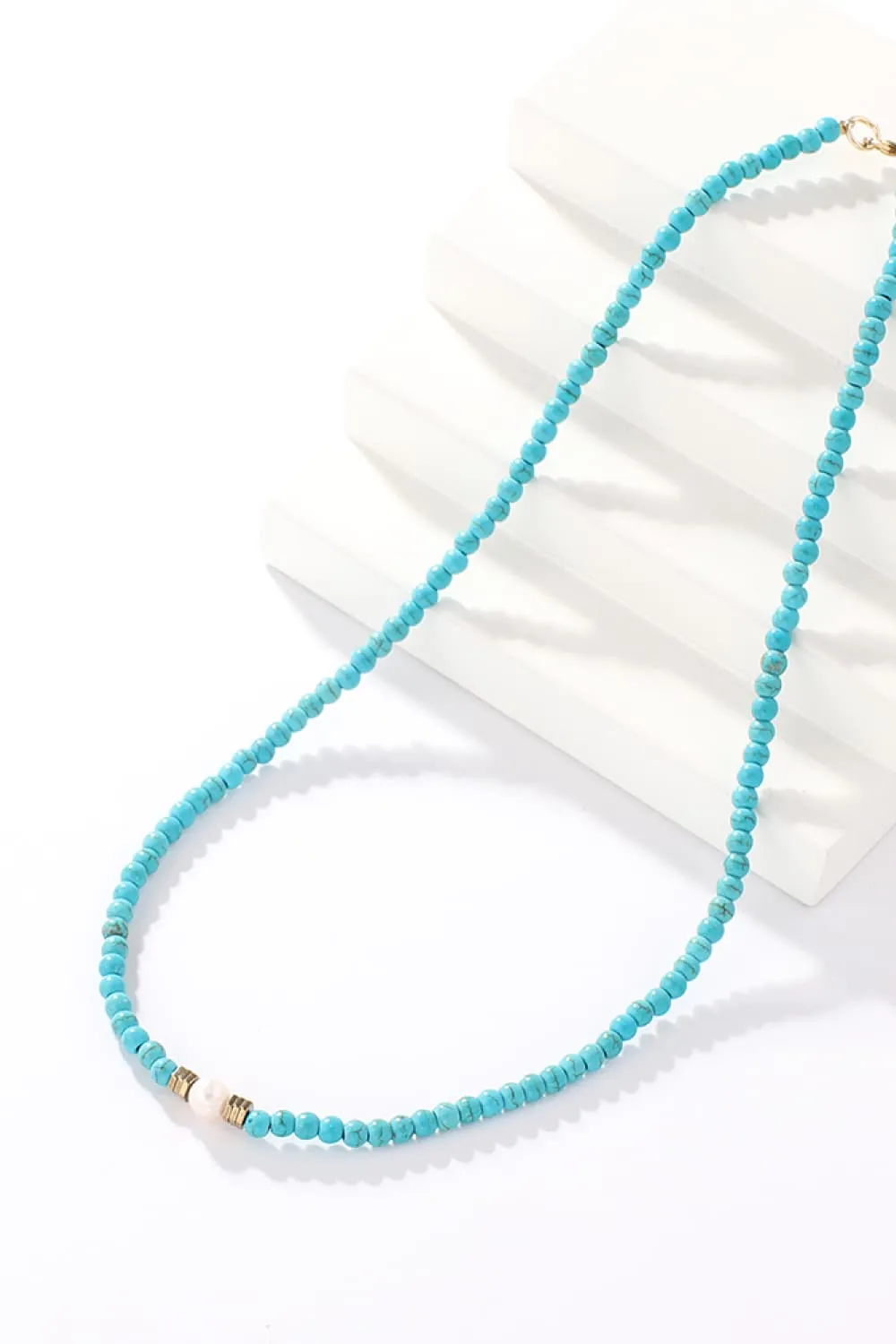 Turquoise & Pearl Necklace, image 3