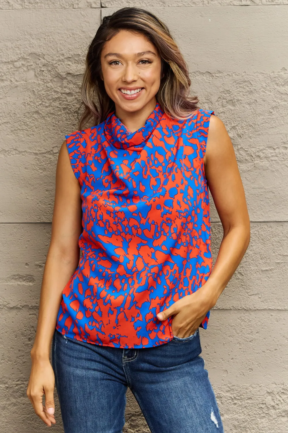 Printed Round Neck Tank Top, image 4