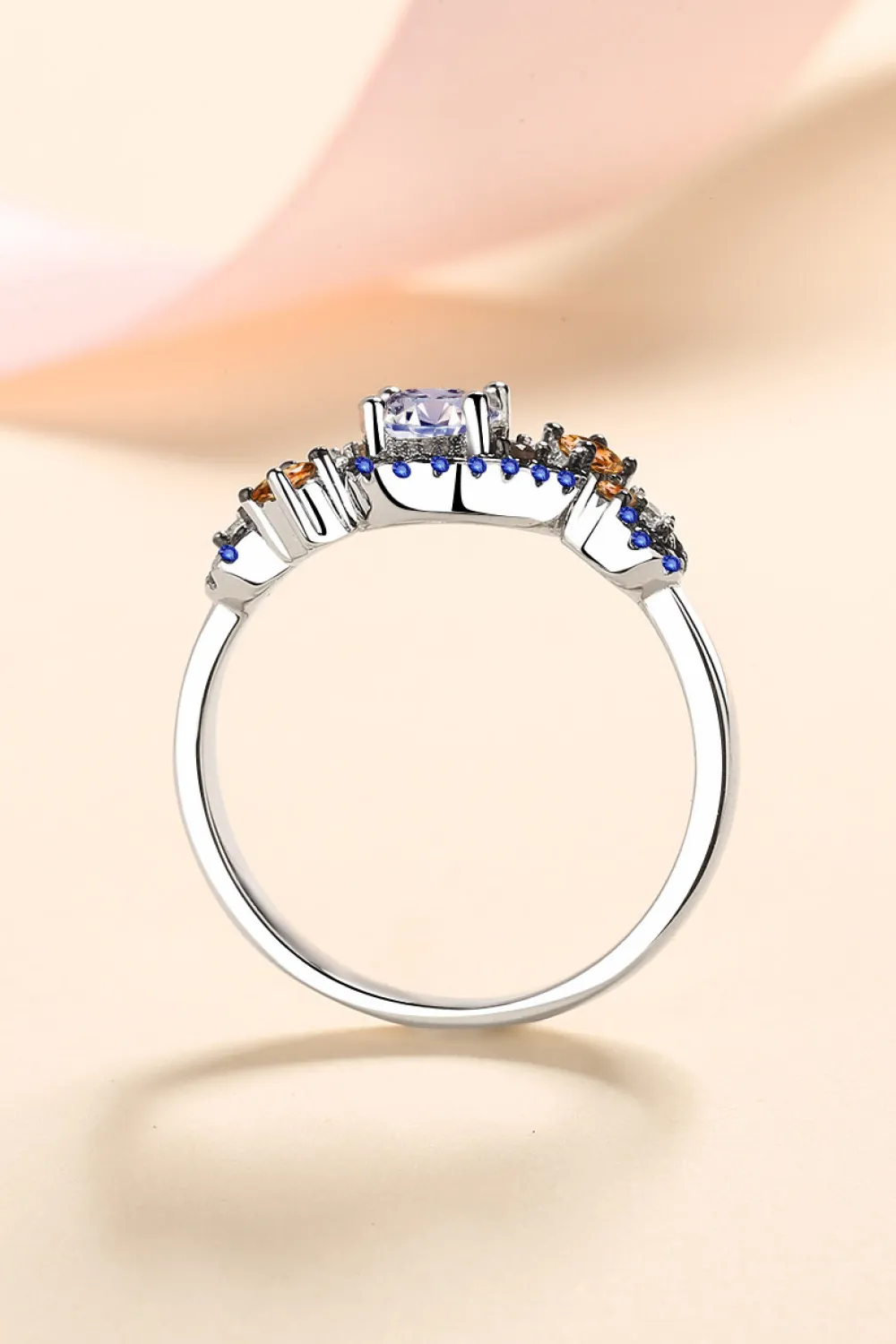 Moissanite Contrast 925 Sterling Silver Ring, image 5