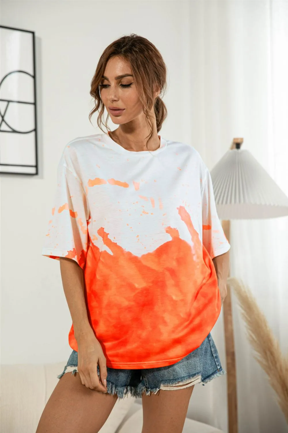Tie-Dye Round Neck Tee Shirt, image 5