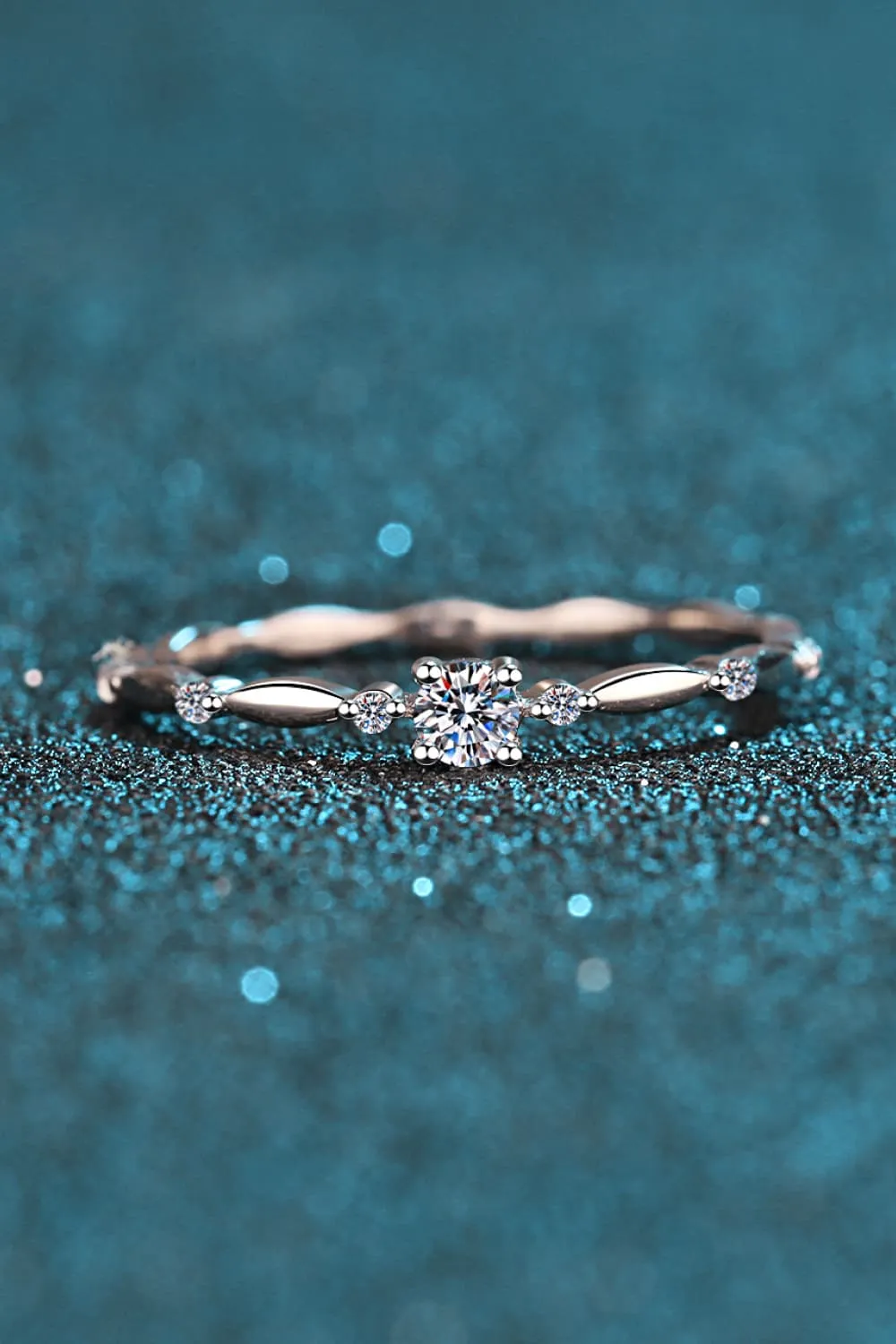 Moissanite 925 Sterling Silver Rhodium-Plated Ring, image 6