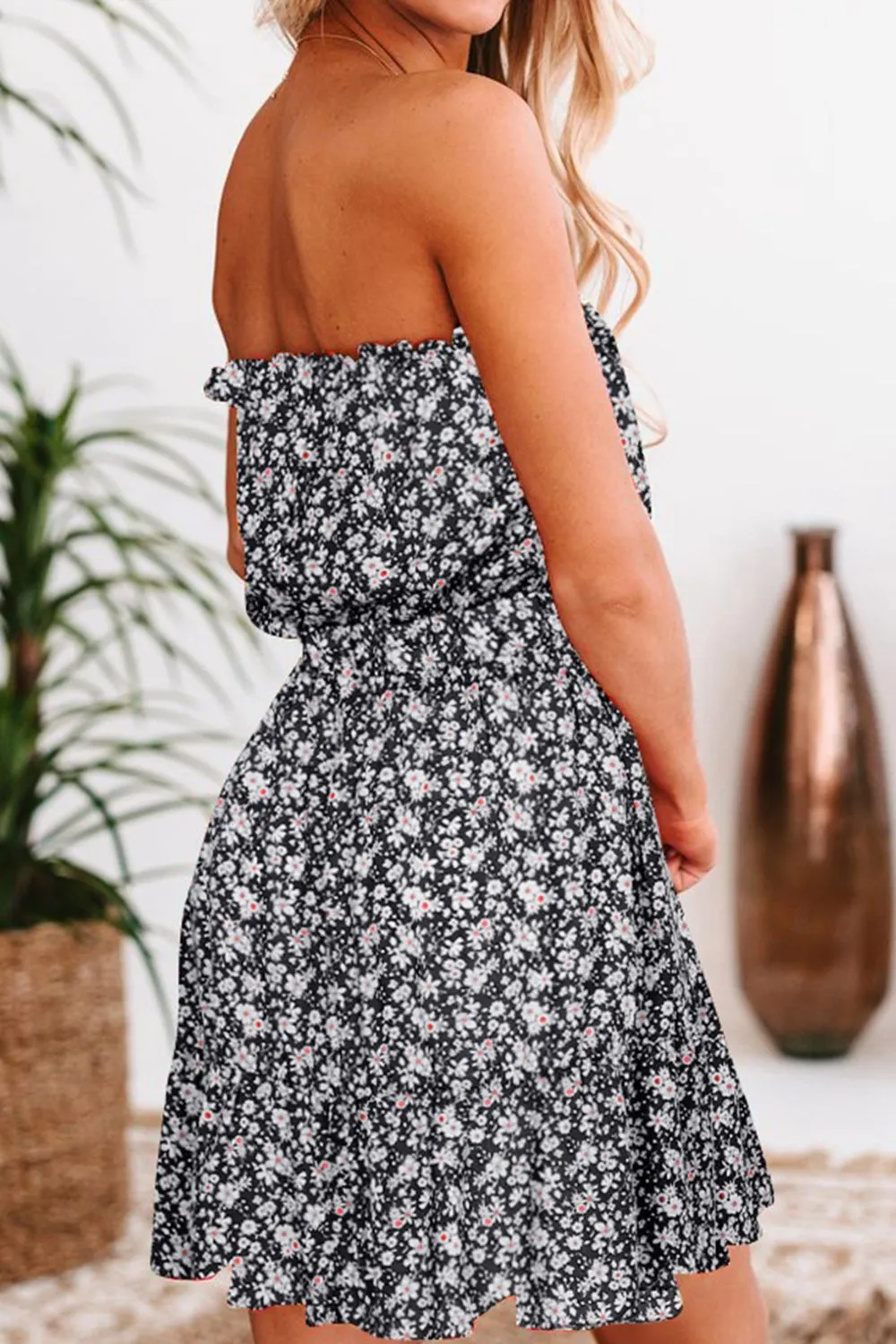 Ditsy Floral Strapless Mini Dress, image 7