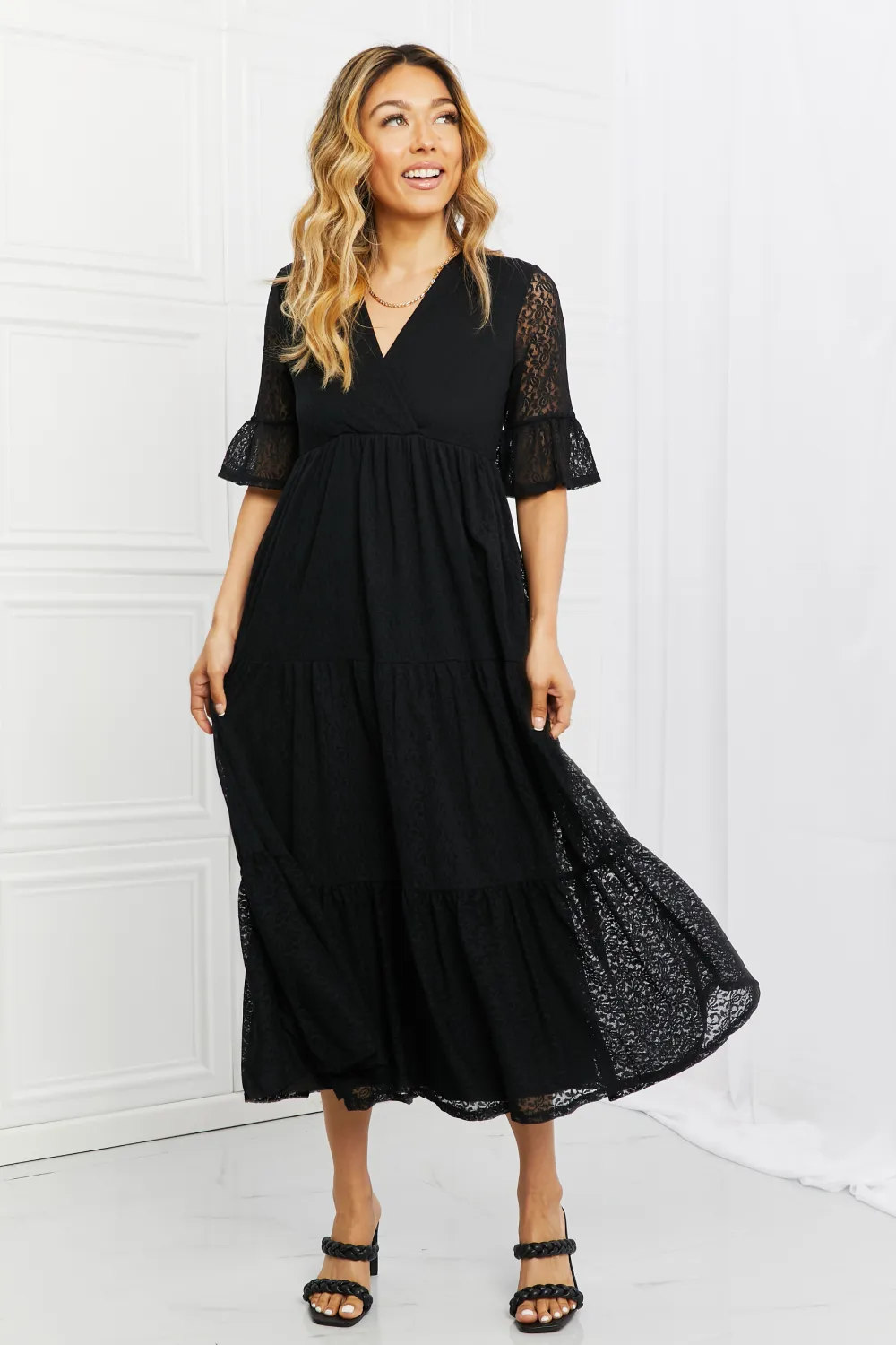 Lovely Lace Full Size Tiered Dress, image 6
