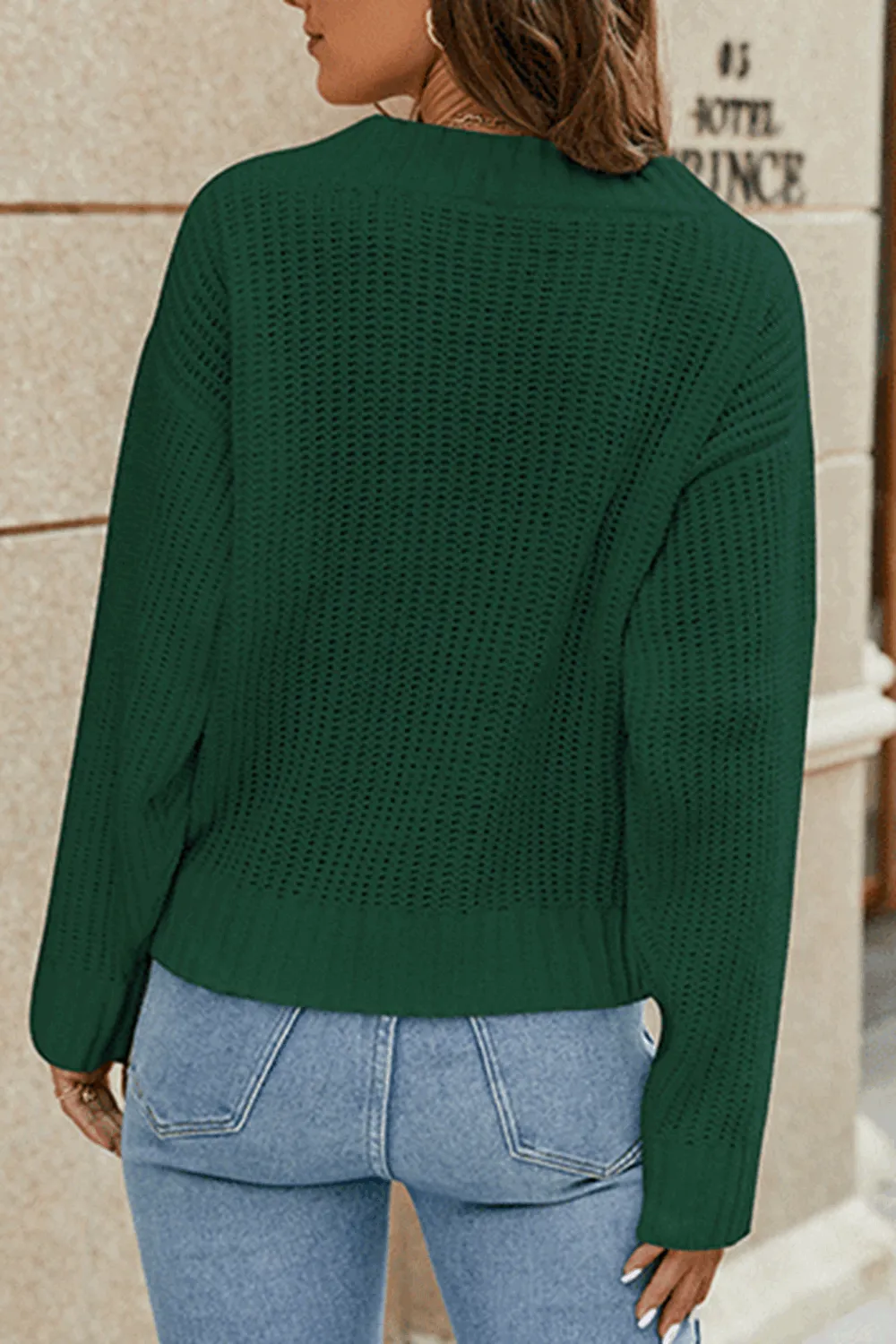 Surplice Neck Long Sleeve Sweater, image 4