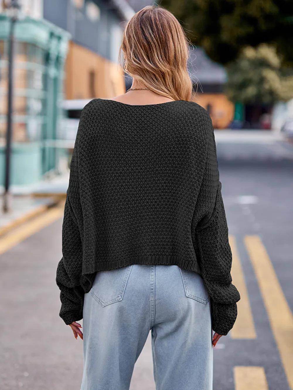 Round Neck Cable-Knit Sweater, image 2
