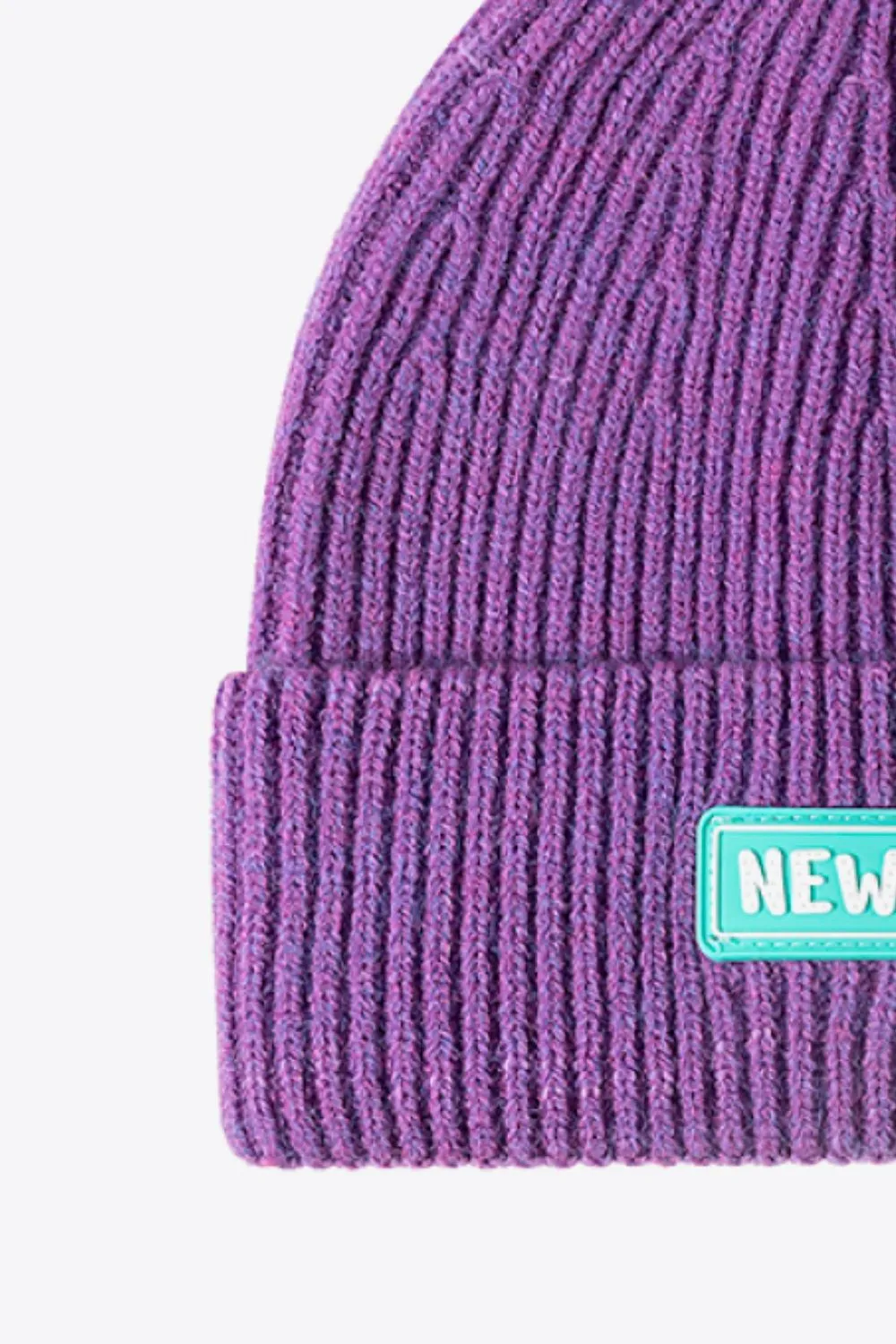NEWYORK Patch Rib-Knit Cuffed Beanie, image 17