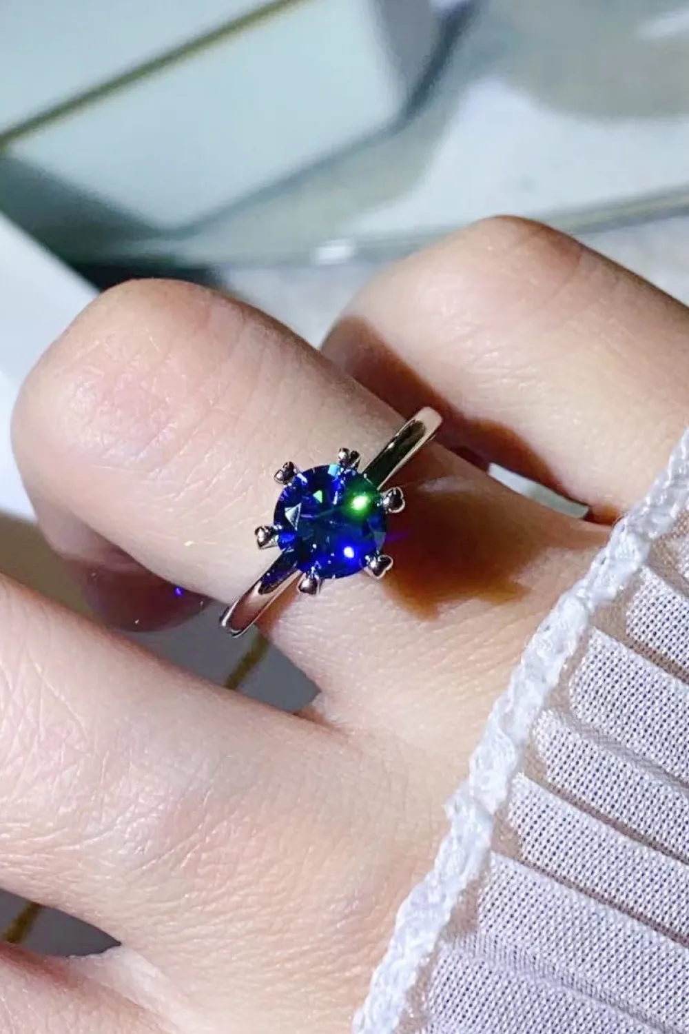 1 Carat Moissanite 6-Prong Solitaire Ring, image 3
