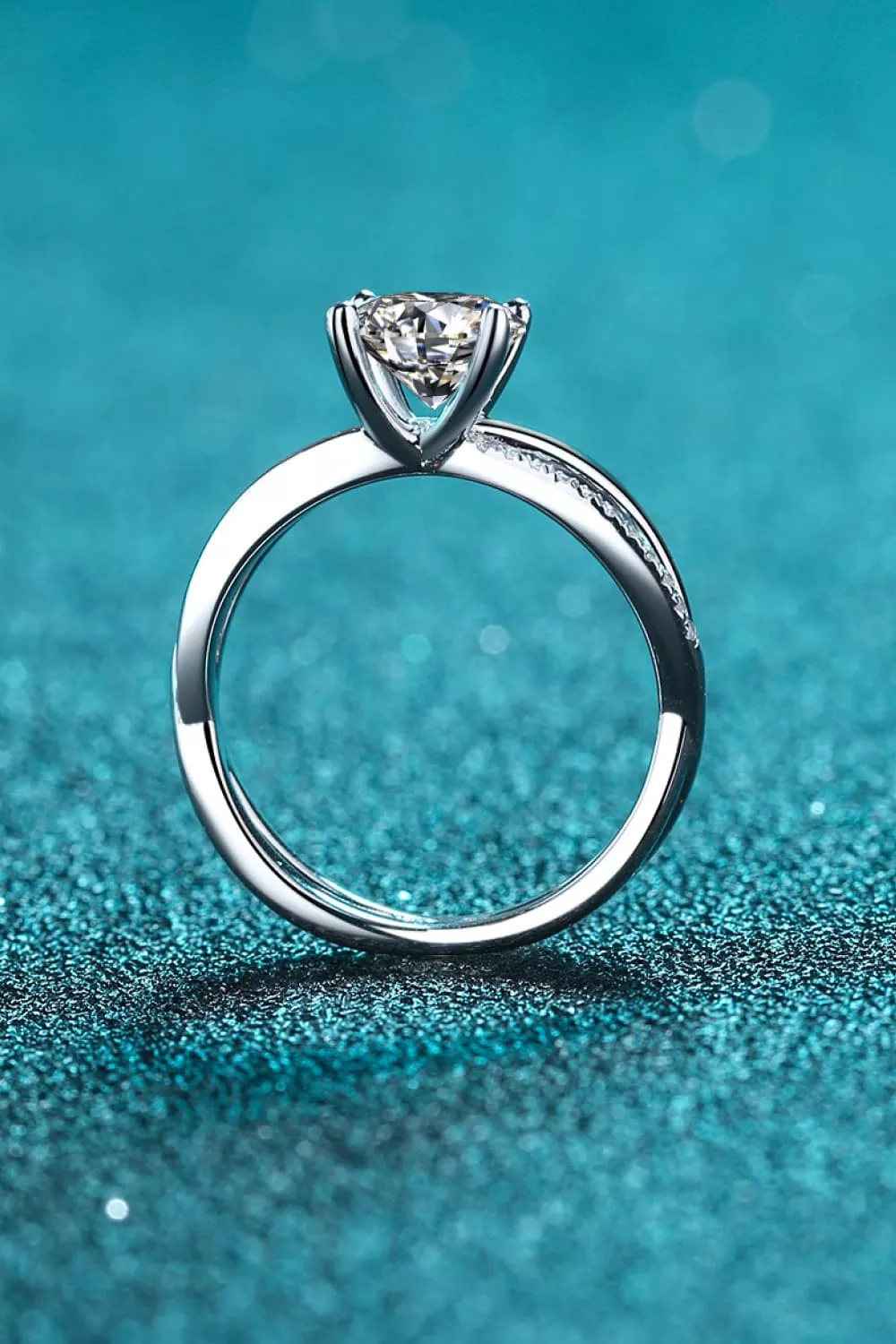 1 Carat Moissanite Crisscross Split Shank Ring, image 4