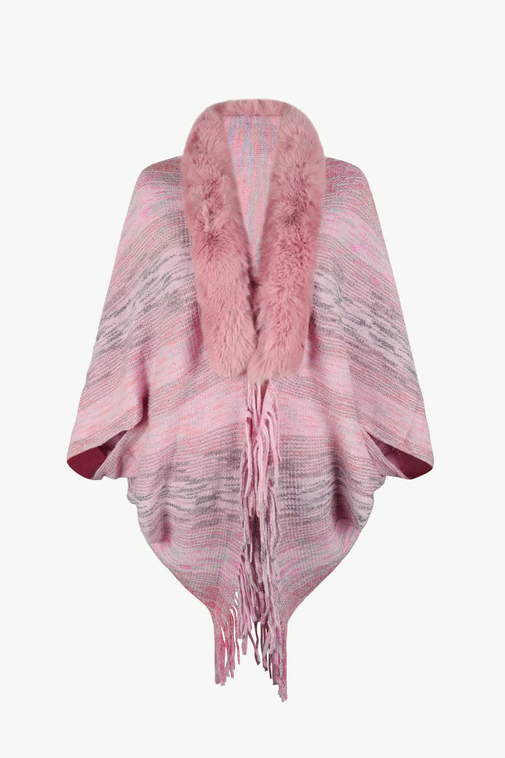 Open Front Fringe Hem Poncho, image 5