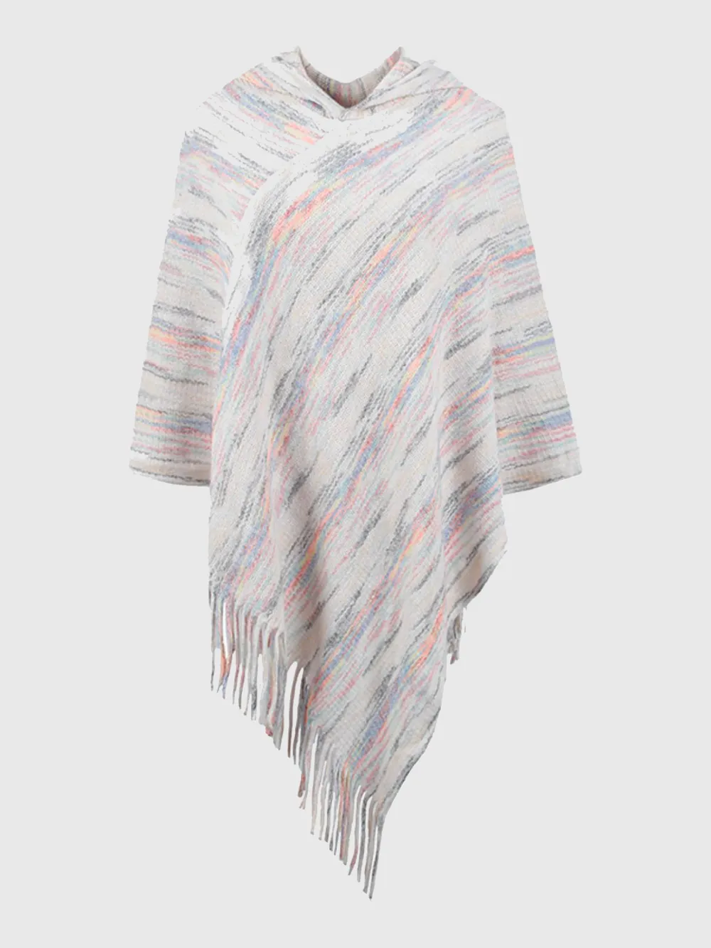 Fringe Hem Hooded Poncho, image 14