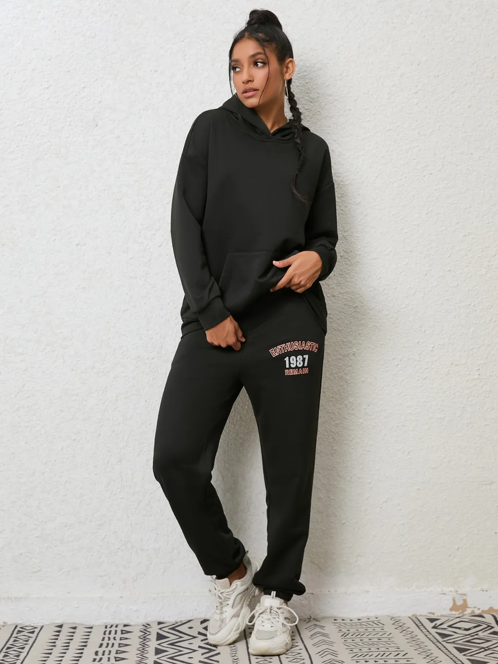 Graphic Hoodie and Sweatpants Set, image 3