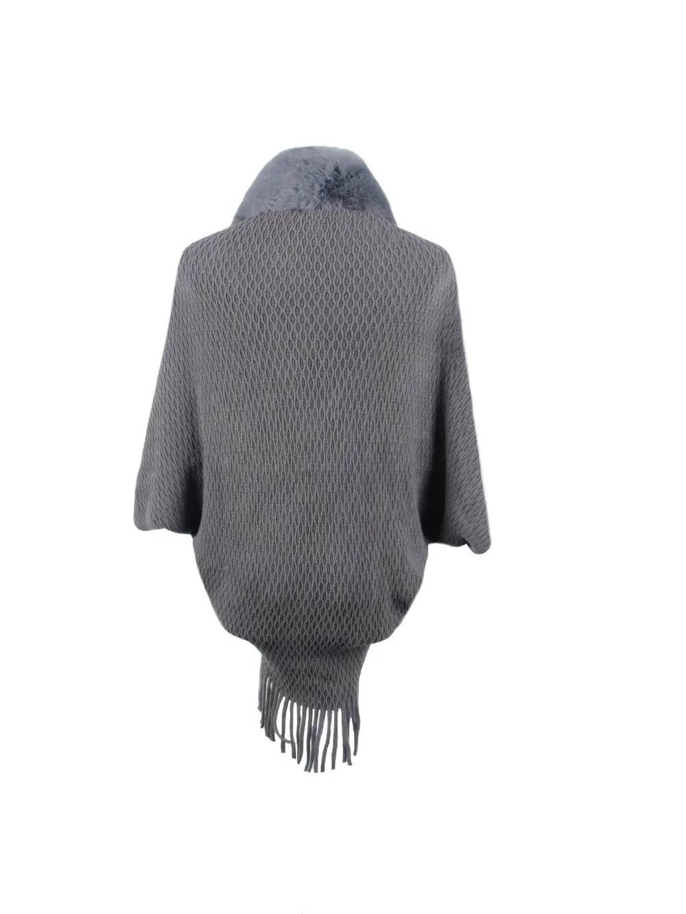 Open Front Fringe Hem Poncho, image 12