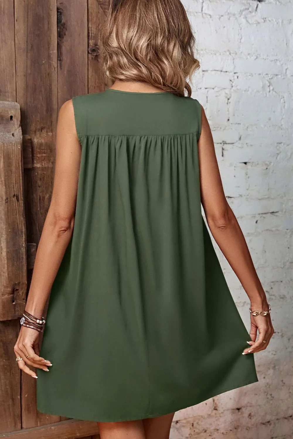 Tied Crochet Detail Cutout Dress, image 3