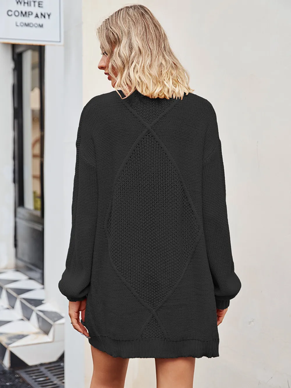 Cable-Knit Long Sleeve Cardigan, image 7