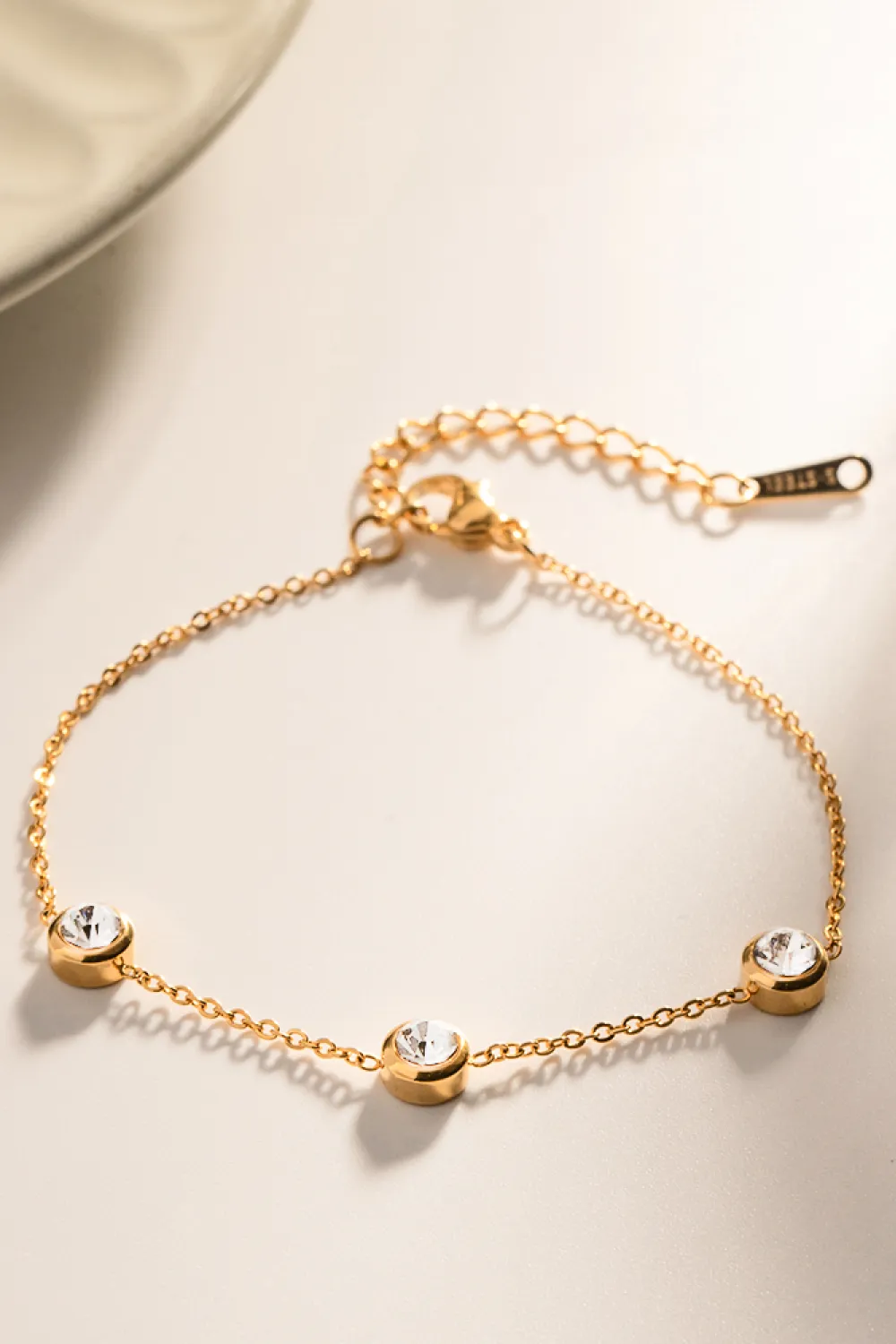 Inlaid Zircon Stainless Steel Bracelet, image 3