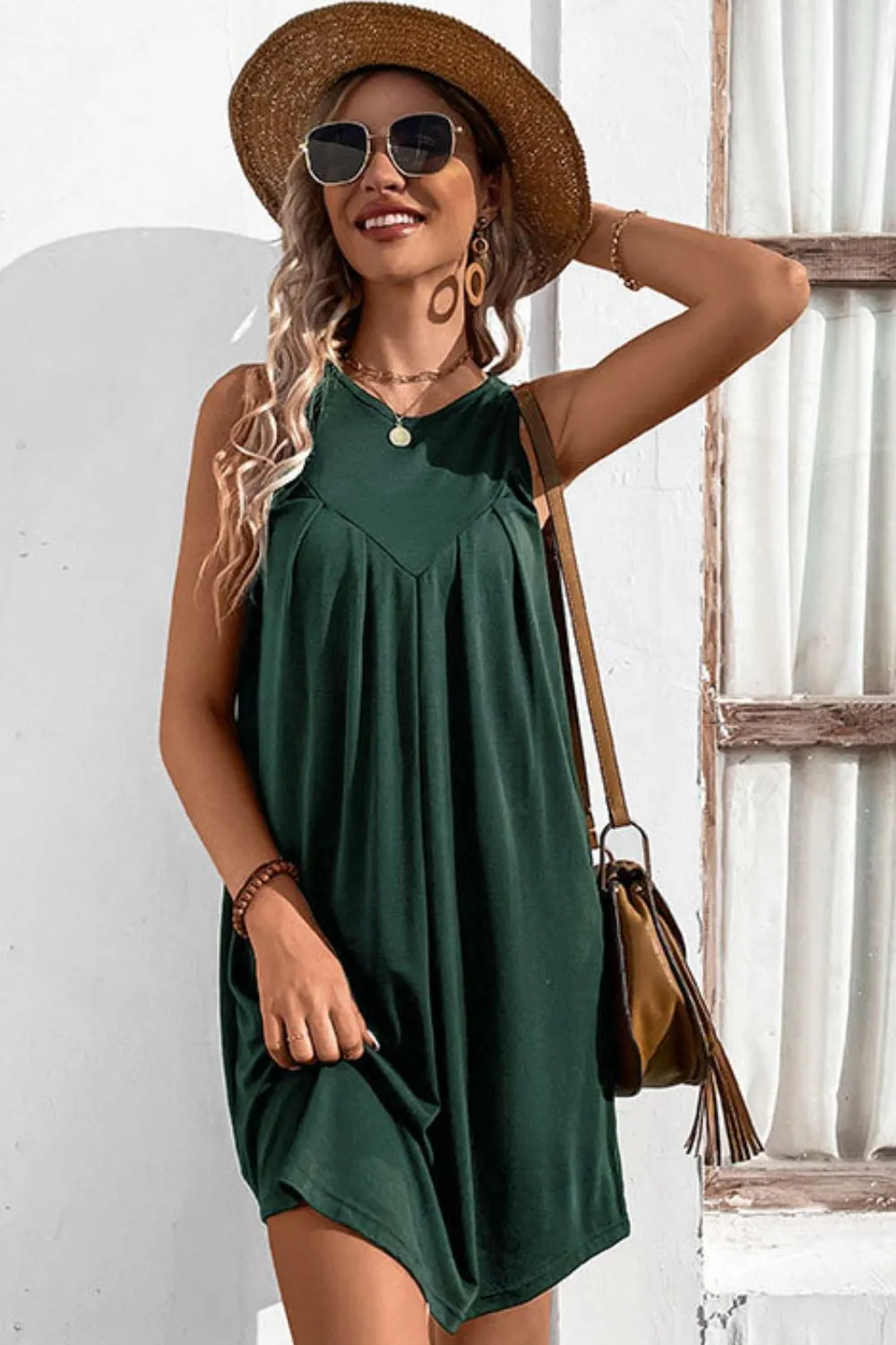 Round Neck Sleeveless Mini Dress, image 9