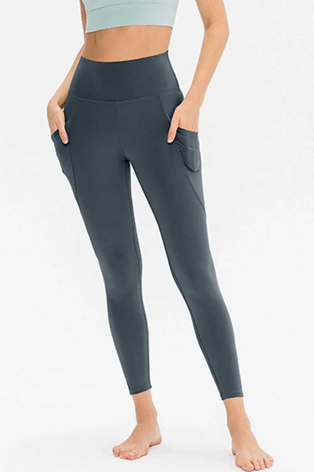 Slim Fit Long Active Leggings with Pockets, image 5