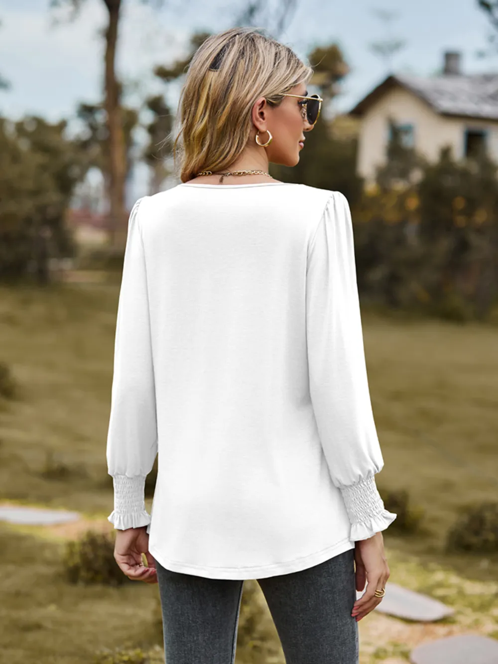 Puff Sleeve Pleated Blouse, image 7