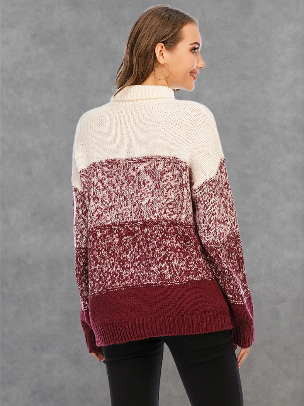 Color Block Turtleneck Sweater, image 9