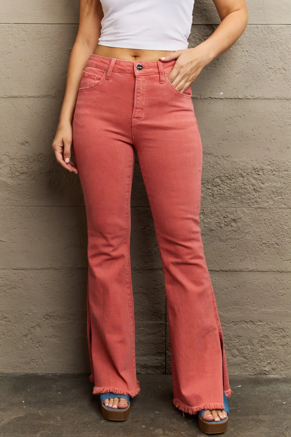 Bailey Full Size High Waist Side Slit Flare Jeans, image 6