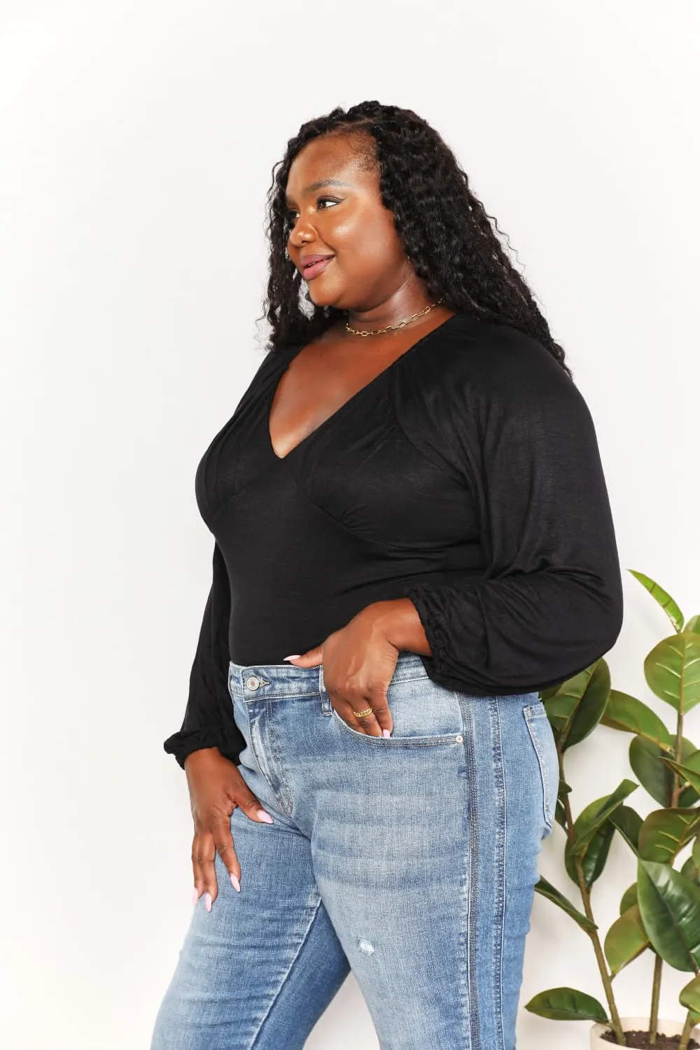 Full Size V- Neck Bodysuit, image 8
