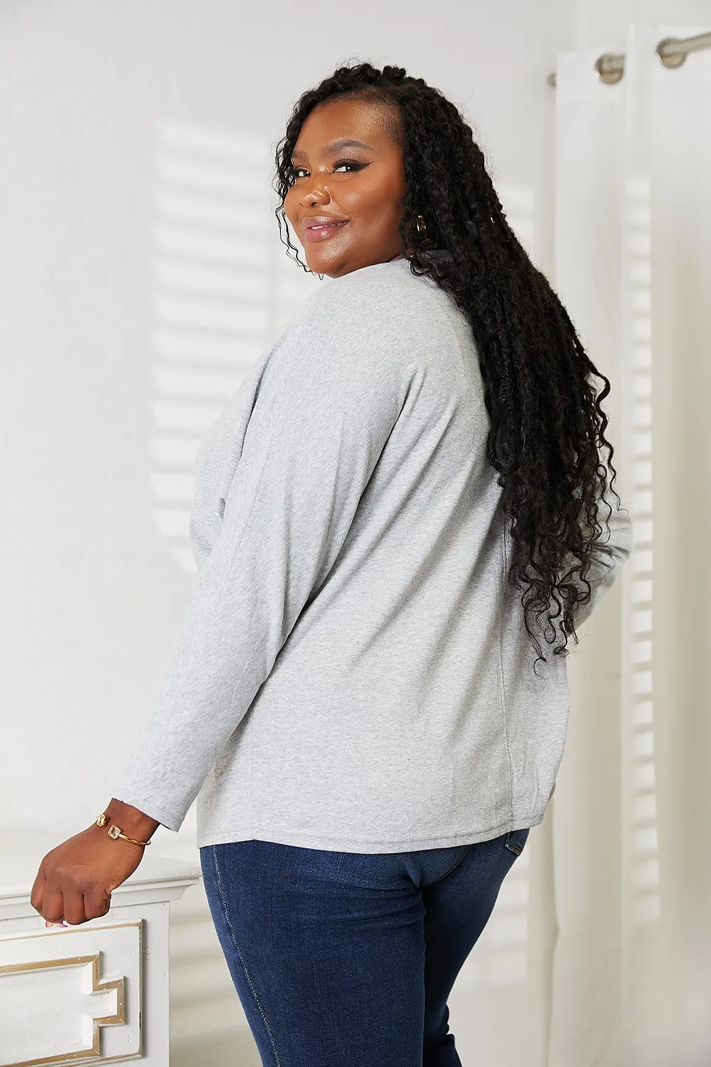 Seam Detail Round Neck Long Sleeve Top, image 9