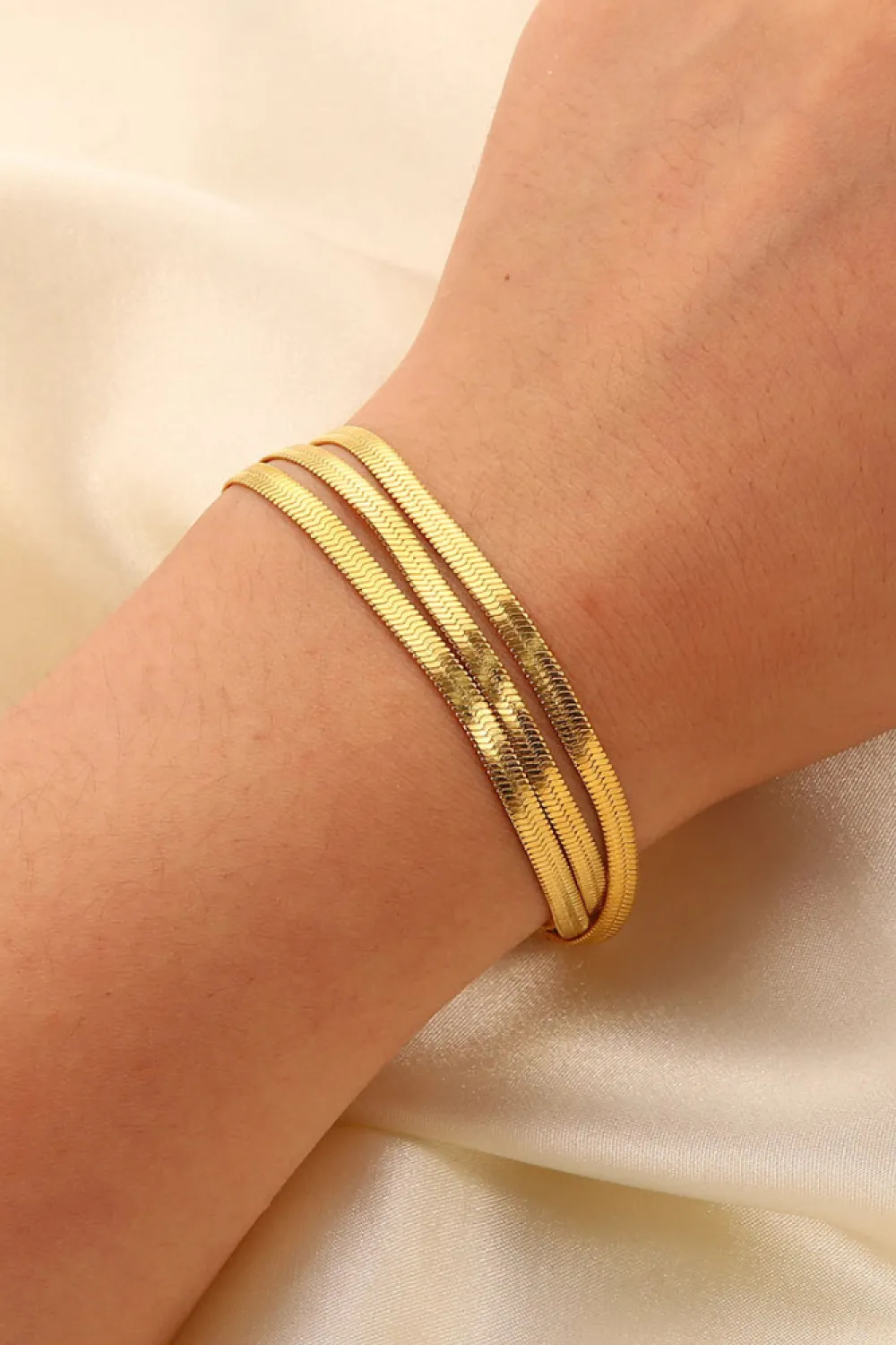 Triple-Layered Snake Chain Bracelet, image 4