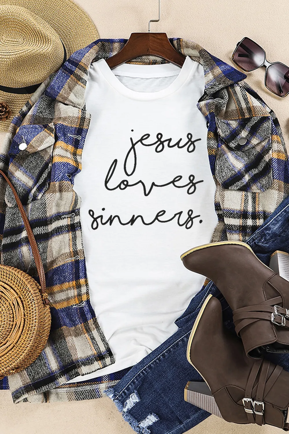 Letter Graphic Round Neck Short Sleeve T-Shirt, image 2