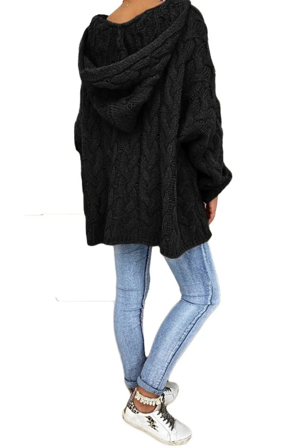 Cable-Knit Hooded Sweater, image 6