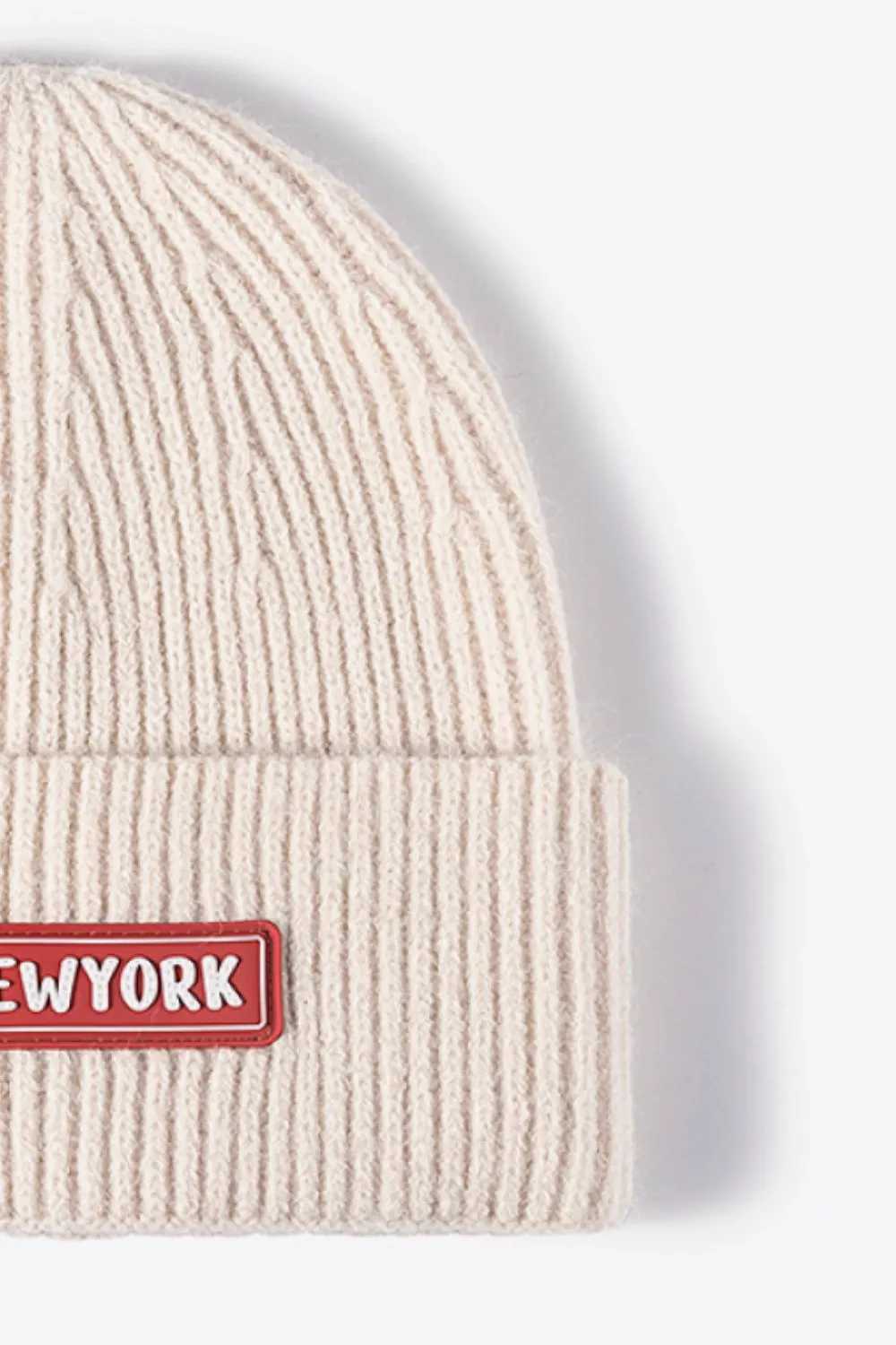 NEWYORK Patch Rib-Knit Cuffed Beanie, image 21
