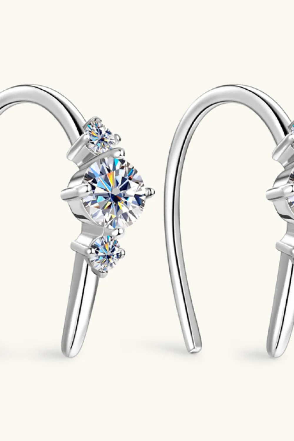 Moissanite 925 Sterling Silver Earrings, image 4